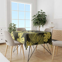 Yellow Hawaii Kukui Nut Lei Tablecloth Hawaiian Pattern Monstera Tropical Vibes LT14 - Polynesian Pride