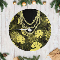 Yellow Hawaii Kukui Nut Lei Tree Skirt Hawaiian Pattern Monstera Tropical Vibes LT14 Casual Yellow - Polynesian Pride