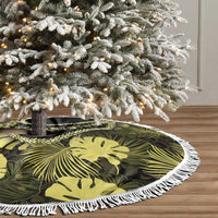 Yellow Hawaii Kukui Nut Lei Tree Skirt Hawaiian Pattern Monstera Tropical Vibes LT14 - Polynesian Pride