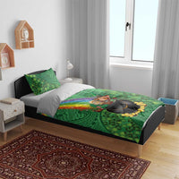 Hawaii Saint Patrick's Day Bedding Set Funny Leprechaun With Pot Of Gold - Polynesian Tattoo LT14 - Polynesian Pride