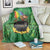 Hawaii Saint Patrick's Day Blanket Funny Leprechaun With Pot Of Gold - Polynesian Tattoo