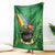 Hawaii Saint Patrick's Day Blanket Funny Leprechaun With Pot Of Gold - Polynesian Tattoo