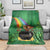 Hawaii Saint Patrick's Day Blanket Funny Leprechaun With Pot Of Gold - Polynesian Tattoo