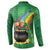 Hawaii Saint Patrick's Day Button Sweatshirt Funny Leprechaun With Pot Of Gold - Polynesian Tattoo