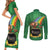 Hawaii Saint Patrick's Day Couples Matching Short Sleeve Bodycon Dress and Long Sleeve Button Shirt Funny Leprechaun With Pot Of Gold - Polynesian Tattoo