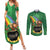 Hawaii Saint Patrick's Day Couples Matching Summer Maxi Dress and Long Sleeve Button Shirt Funny Leprechaun With Pot Of Gold - Polynesian Tattoo