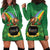 Hawaii Saint Patrick's Day Hoodie Dress Funny Leprechaun With Pot Of Gold - Polynesian Tattoo