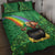 Hawaii Saint Patrick's Day Quilt Bed Set Funny Leprechaun With Pot Of Gold - Polynesian Tattoo