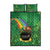 Hawaii Saint Patrick's Day Quilt Bed Set Funny Leprechaun With Pot Of Gold - Polynesian Tattoo