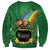 Hawaii Saint Patrick's Day Sweatshirt Funny Leprechaun With Pot Of Gold - Polynesian Tattoo