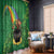 Hawaii Saint Patrick's Day Window Curtain Funny Leprechaun With Pot Of Gold - Polynesian Tattoo