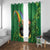 Hawaii Saint Patrick's Day Window Curtain Funny Leprechaun With Pot Of Gold - Polynesian Tattoo