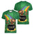 Hawaii Saint Patrick's Day Women V-Neck T-Shirt Funny Leprechaun With Pot Of Gold - Polynesian Tattoo