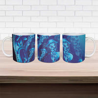 Purple Paradise Polynesia Jellyfish Ceramic Mug Plumeria Polynesian Tattoo Glowing Vibes LT14 - Polynesian Pride