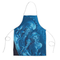 Blue Gradient Polynesia Jellyfish Apron Plumeria Polynesian Tattoo Glowing Vibes LT14 Blue - Polynesian Pride