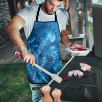 Blue Gradient Polynesia Jellyfish Apron Plumeria Polynesian Tattoo Glowing Vibes LT14 - Polynesian Pride