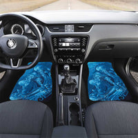 Blue Gradient Polynesia Jellyfish Car Mats Plumeria Polynesian Tattoo Glowing Vibes LT14 Set 2pcs - Front Blue - Polynesian Pride