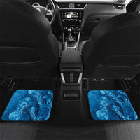 Blue Gradient Polynesia Jellyfish Car Mats Plumeria Polynesian Tattoo Glowing Vibes LT14 Set 2pcs - Back Blue - Polynesian Pride