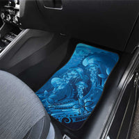 Blue Gradient Polynesia Jellyfish Car Mats Plumeria Polynesian Tattoo Glowing Vibes LT14 - Polynesian Pride