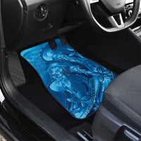Blue Gradient Polynesia Jellyfish Car Mats Plumeria Polynesian Tattoo Glowing Vibes LT14 - Polynesian Pride
