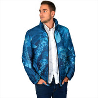 Blue Gradient Polynesia Jellyfish Padded Jacket Plumeria Polynesian Tattoo Glowing Vibes LT14 - Polynesian Pride