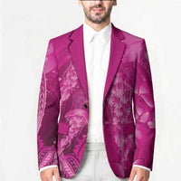 Pink Gradient Polynesia Jellyfish Blazer Plumeria Polynesian Tattoo Glowing Vibes LT14 - Polynesian Pride