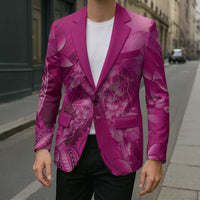 Pink Gradient Polynesia Jellyfish Blazer Plumeria Polynesian Tattoo Glowing Vibes LT14 - Polynesian Pride