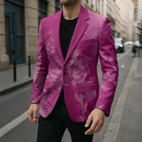 Pink Gradient Polynesia Jellyfish Blazer Plumeria Polynesian Tattoo Glowing Vibes LT14 - Polynesian Pride