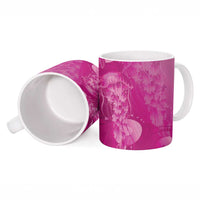 Pink Gradient Polynesia Jellyfish Ceramic Mug Plumeria Polynesian Tattoo Glowing Vibes LT14 - Polynesian Pride