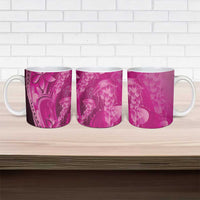 Pink Gradient Polynesia Jellyfish Ceramic Mug Plumeria Polynesian Tattoo Glowing Vibes LT14 - Polynesian Pride