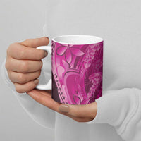 Pink Gradient Polynesia Jellyfish Ceramic Mug Plumeria Polynesian Tattoo Glowing Vibes LT14 - Polynesian Pride