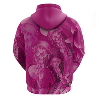 Pink Gradient Polynesia Jellyfish Hoodie Plumeria Polynesian Tattoo Glowing Vibes LT14 - Polynesian Pride