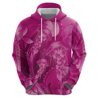 Pink Gradient Polynesia Jellyfish Hoodie Plumeria Polynesian Tattoo Glowing Vibes LT14 - Polynesian Pride