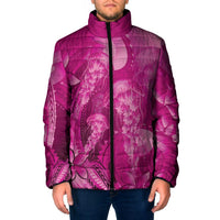 Pink Gradient Polynesia Jellyfish Padded Jacket Plumeria Polynesian Tattoo Glowing Vibes LT14 Men Pink - Polynesian Pride