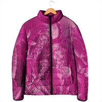 Pink Gradient Polynesia Jellyfish Padded Jacket Plumeria Polynesian Tattoo Glowing Vibes LT14 - Polynesian Pride
