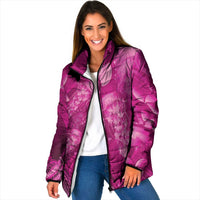 Pink Gradient Polynesia Jellyfish Padded Jacket Plumeria Polynesian Tattoo Glowing Vibes LT14 Women Pink - Polynesian Pride
