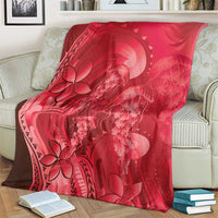 Red Gradient Polynesia Jellyfish Blanket Plumeria Polynesian Tattoo Glowing Vibes LT14 - Polynesian Pride