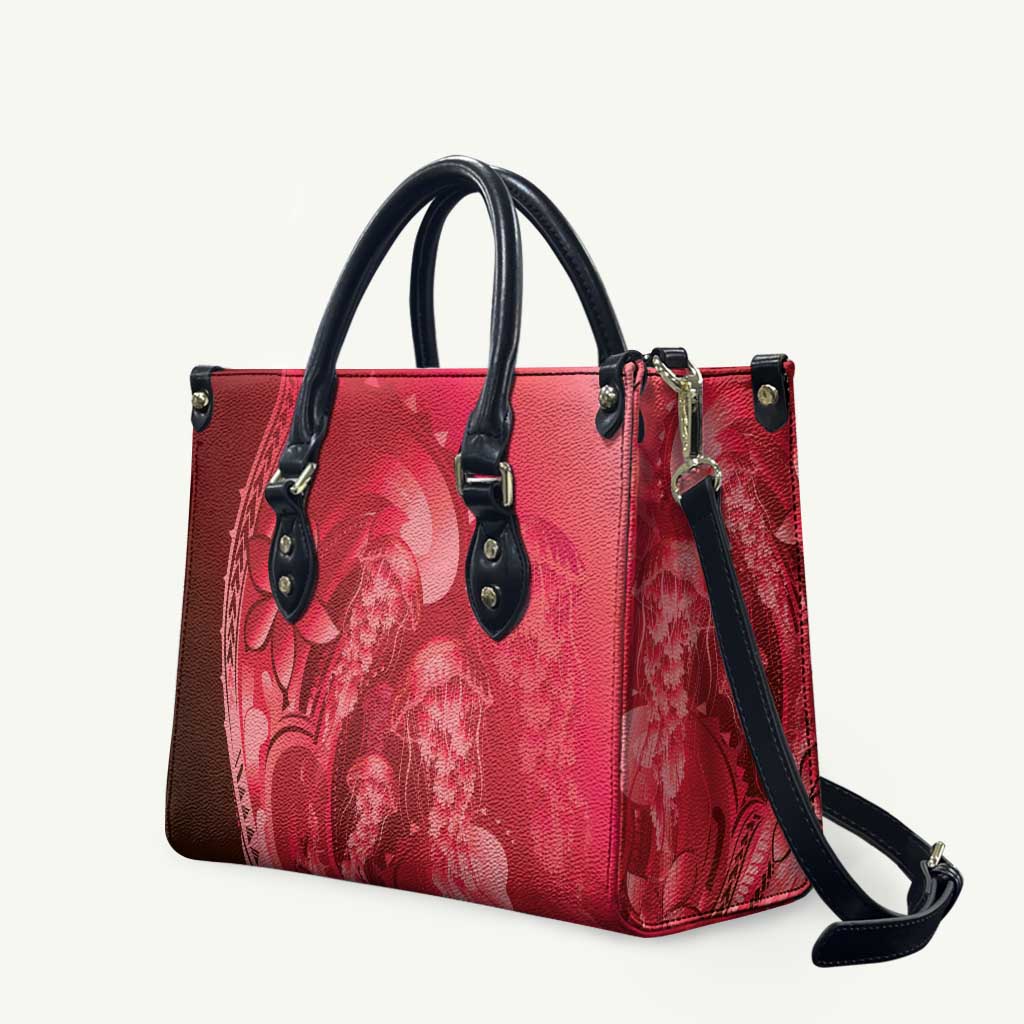 Red Gradient Polynesia Jellyfish Leather Bag Plumeria Polynesian Tattoo Glowing Vibes LT14 Red - Polynesian Pride