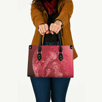 Red Gradient Polynesia Jellyfish Leather Bag Plumeria Polynesian Tattoo Glowing Vibes LT14 - Polynesian Pride