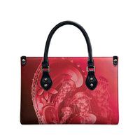 Red Gradient Polynesia Jellyfish Leather Bag Plumeria Polynesian Tattoo Glowing Vibes LT14 - Polynesian Pride