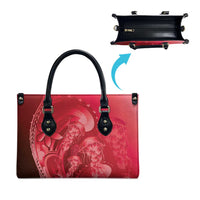 Red Gradient Polynesia Jellyfish Leather Bag Plumeria Polynesian Tattoo Glowing Vibes LT14 - Polynesian Pride