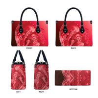 Red Gradient Polynesia Jellyfish Leather Bag Plumeria Polynesian Tattoo Glowing Vibes LT14 - Polynesian Pride