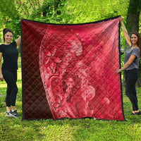 Red Gradient Polynesia Jellyfish Quilt Plumeria Polynesian Tattoo Glowing Vibes LT14 - Polynesian Pride