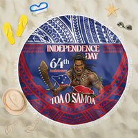 Samoa Independence Day Beach Blanket 64th Anniversary Toa O Samoa LT14 One Size 150cm Blue - Polynesian Pride