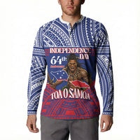 Personalised Samoa Independence Day Button Sweatshirt 64th Anniversary Toa O Samoa LT14 - Polynesian Pride