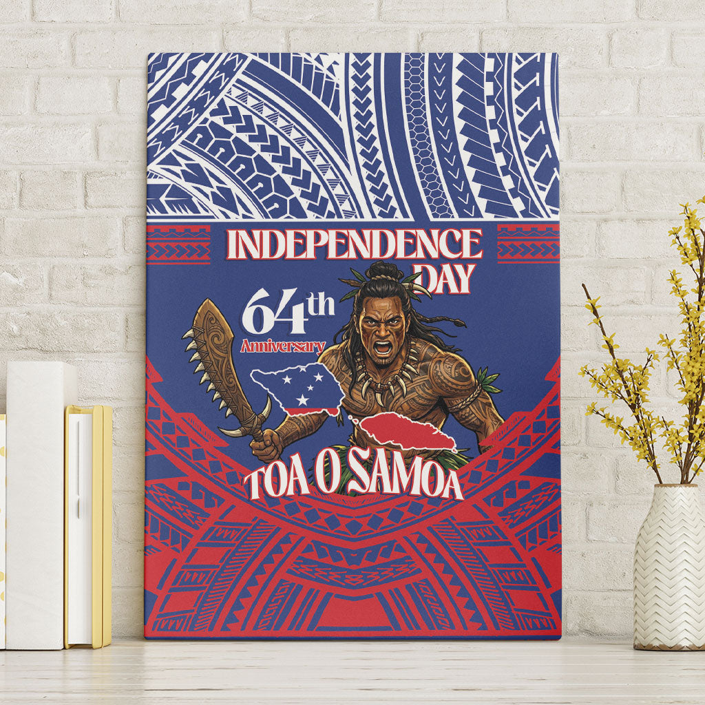 Samoa Independence Day Canvas Wall Art 64th Anniversary Toa O Samoa LT14 Without Frame Blue - Polynesian Pride