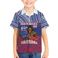 Personalised Samoa Independence Day Kid Hawaiian Shirt 64th Anniversary Toa O Samoa LT14 Kid Blue - Polynesian Pride
