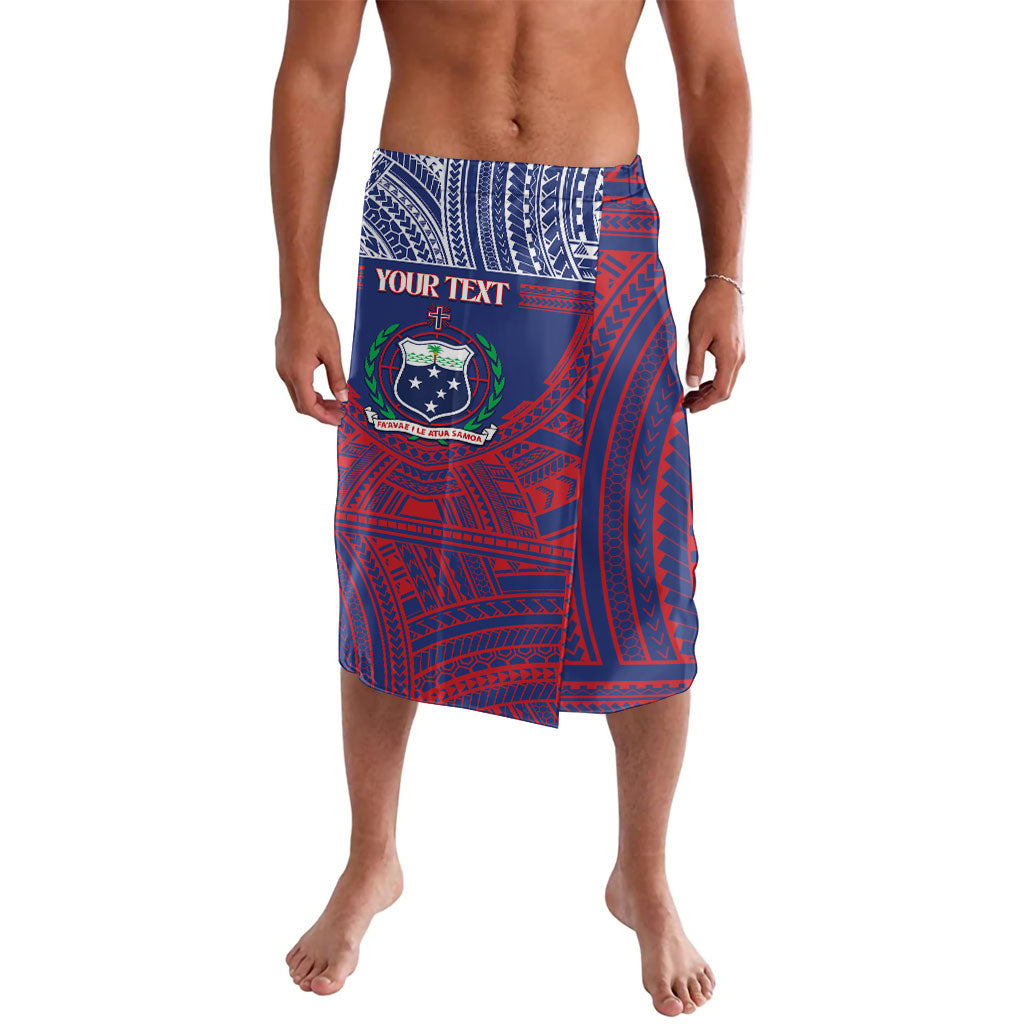 Personalised Samoa Independence Day Lavalava 64th Anniversary Toa O Samoa LT14 Blue - Polynesian Pride
