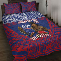 Samoa Independence Day Quilt Bed Set 64th Anniversary Toa O Samoa LT14 Blue - Polynesian Pride