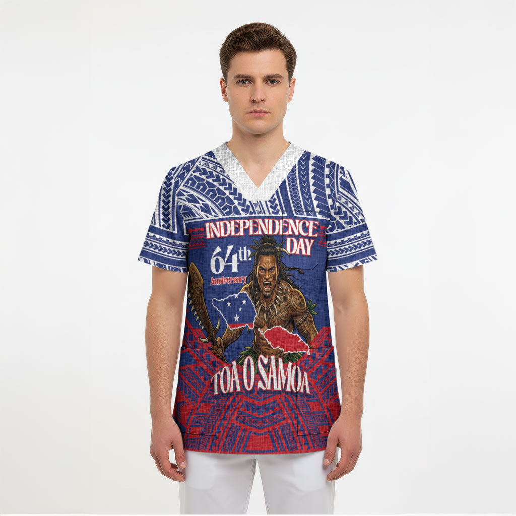 Personalised Samoa Independence Day Scrub Top 64th Anniversary Toa O Samoa LT14 - Polynesian Pride